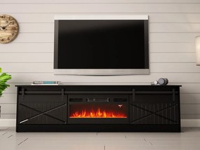 TV skrinka Sarinero s krbom, Farby: wotan, Krb: čierny