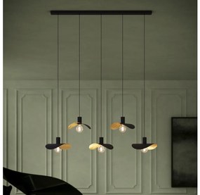 Eglo 390396 - Luster na lanku SACEDA 5xE27/40W/230V čierna/zlatá