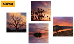 Set obrazov príroda plná romantických farieb Varianta: 4x 40x40