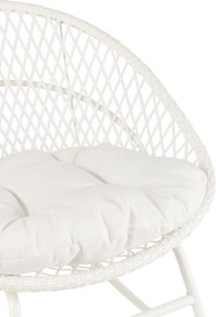 Biele ratanové záhradné hojdacie kreslo Zayo White - 118*82*78 cm