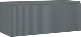 Mexen Rivel, kúpeľňová skrinka 120 cm, 1 zásuvka, drážkovaná, grafitová matná, 91A20-12047-1-BF66