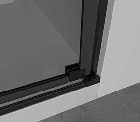 CERANO - Sprchové krídlové dvere Porte L/P - 8 mm - čierna matná, grafitové sklo - 90x195 cm, CER-CER-8050BD7249