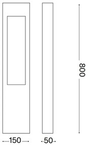 Ideal Lux - Vonkajšia lampa VEGA 1xG9/15W/230V 80 cm IP44 hnedá