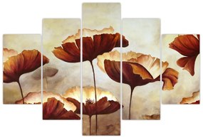 Obraz červených kvetov (150x105 cm)