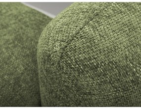 Zelená ženilková rozkladacia/s úložným priestorom rohová pohovka (ľavý roh/s leňoškou) Mele – Makamii