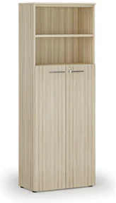 Kombinovaná kancelárska skriňa PRIMO WOOD, dvere na 4 poschodia, 800 x 420 x 2128 mm, dub prírodný