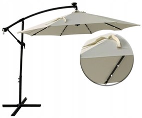 Dekorstudio Záhradný slnečník s LED osvetlením  - 270 cm - béžový