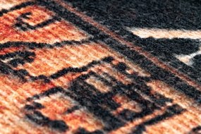 Koberec ANTIKA Ancient Chocolate patchwork čierny / terakota