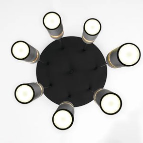 Jupiter 2015 - Luster na lanku ALAS 7xGU10/10W/230V čierna/zlatá