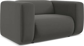 Sivé zamatové kreslo Ekahi – Makamii