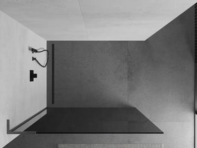 Mexen Kioto L, sprchová zástena Walk-In 110 x 200 cm, 8mm šedé sklo, grafitový profil, 800-110-103-66-40