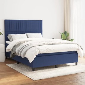 Boxspring posteľ s matracom modrý 140x190 cm látka 3141935