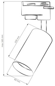 Bodové svietidlo do lištového systému MARIBEL 1xGU10/10W/230V čierna