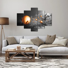 Obraz oranžových abstraktných gulí (150x105 cm)