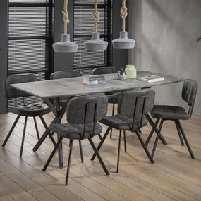 Jedálenský stôl 56-86 190x90cm Betón optik  - Komfort-nábytok