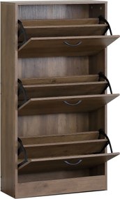 Skrinka na topánky s priehradkami G1016 ELM, brestové drevo, 3 poschodia