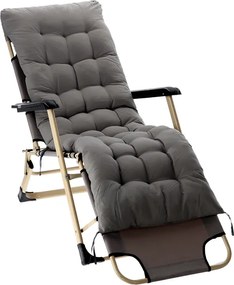 CH Záhradné skladacie relaxačné kreslo s vankúšom Zero V - tmavosivá