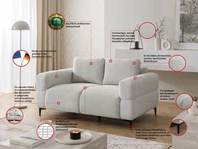 POHOVKA FLEUR 2 MIESTNÁ SVETLO SIVÁ 154 cm