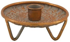 Kovový svietnik Foster, 12x6 cm, medená