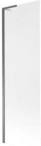 Mexen Next L, 1-krídlová vaňová zástena 60 x 150 cm, 6mm sklo námraza, grafitový profil, 895-060-000-03-30-95