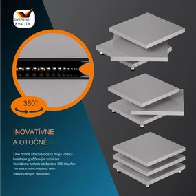 InternetovaZahrada Konferenčný stolík NY – 72 x 72 cm – vysoký lesk šedý