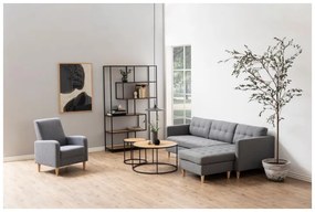 Knižnica v dekore duba v čierno-prírodnej farbe 114x185 cm Seaford – Actona