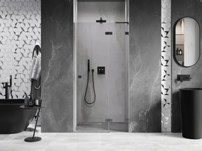Mexen, Mexen Lunar L Otočné pravé sprchové dvere 95 cm, transparentné, pištoľový kov - 834L-095-000-95-00-P