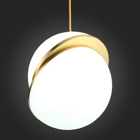 Toolight Toolight, závesná stropná lampa akrylová guľa 1xE27 APP481-1CP, biela-zlatá, OSW-00598