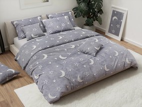 Svietiace mikroplyšové obliečky BIG MOON sivé Rozmer obliečky: 70 x 90 cm | 140 x 200 cm
