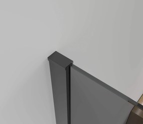 CERANO - Sprchovací kút Varone LINE L/P - čierna matná, grafitové sklo - 120x90 cm - posuvný, CER-CER-8050BD7222