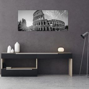 Obraz - Koloseum v Ríme, čiernobiele (120x50 cm)