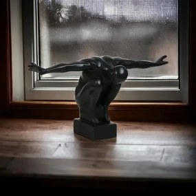 Dekorácia na stôl 25x41x20 cm, živica/čierna