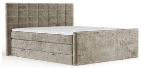 Svetlohnedá boxspring posteľ s úložným priestorom 160x200 cm Ava – Maison de Rêve