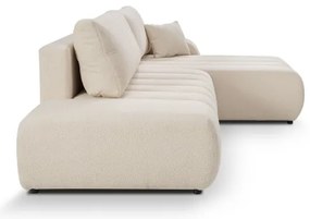 Rozkladacia rohová sedačka DESIO L ľavá s úložným priestorom, béžová