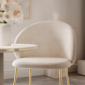 JEDÁLENSKÁ STOLIČKA ABREE BÉŽOVÁ + ZLATÉ NOHY