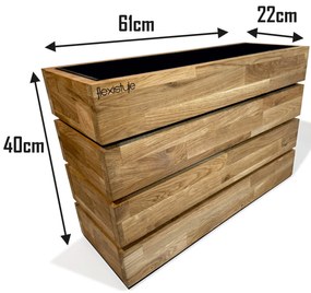 Dekorstudio Drevený dubový kvetináč do interiéru aj exteriéru 60x40x20cm