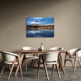 Sklenený obraz Pražského hradu a Karlovho mosta (70x50 cm)
