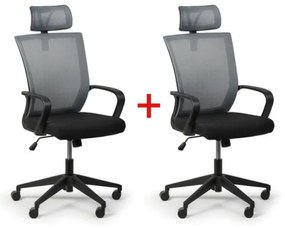 Kancelárska stolička BASIC 1+1 ZADARMO, sivá