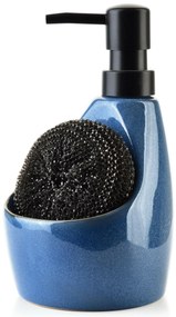 Dávkovač saponátu Sansa, modrá/s čiernymi prvkami, 400 ml