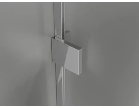 Mexen Lunar T, sklopný sprchový kút pravý 135 x 110 cm, 8mm číre sklo, chrómový profil, 834T-135-110-01-00-P