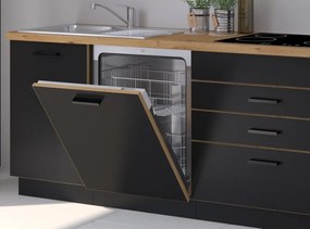 Kuchynská linka Blacky, čierna/dub artisan