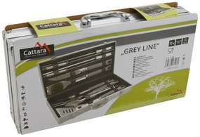 Grilovacie náčinie GREY LINE sada 10 ks v kufríku 44 x 24 x 8,5 cm