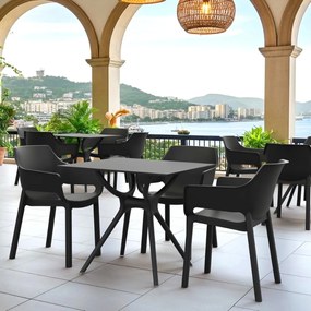 DORA záhradná stolička s podrúčkami black