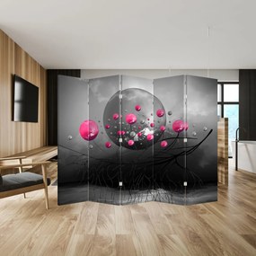 Paraván - Ružové abstraktné gule (210x170 cm)