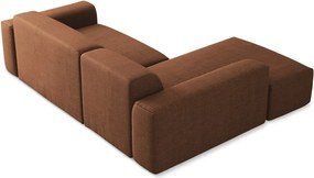 Rohová pohovka v terakotovej farbe (ľavý roh/s leňoškou) Keli – Makamii