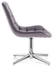 LuxuryForm DESIGN Stolička PARIS VELUR na striebornom kríži - šedá