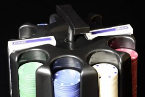 Poker set 200 ks - Caddy – otočný plastový stojan na žetóny