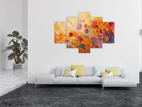Obraz - Maľba farebných kvetov (150x105 cm)