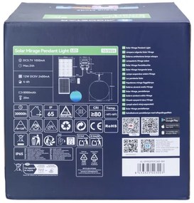 Aigostar-LED RGBW Solárny luster MESH 35W/3,7V 8000 mAh 2700K-6500K IP65 pr. 30 cm