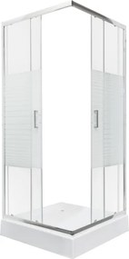 Novoterm Štvorcový sprchový kút NV-Madera STR 90x90 chróm/transparent + vanička
